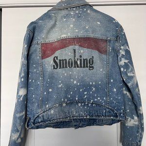 The Laundry Room denim jacket with custom logo on back